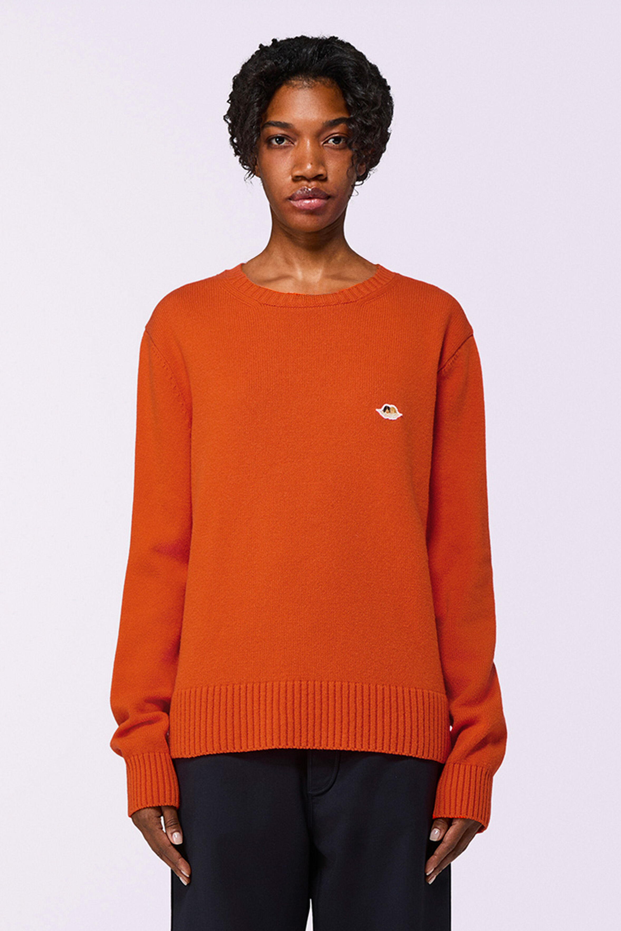 Angels Patch Knit Jumper Orange